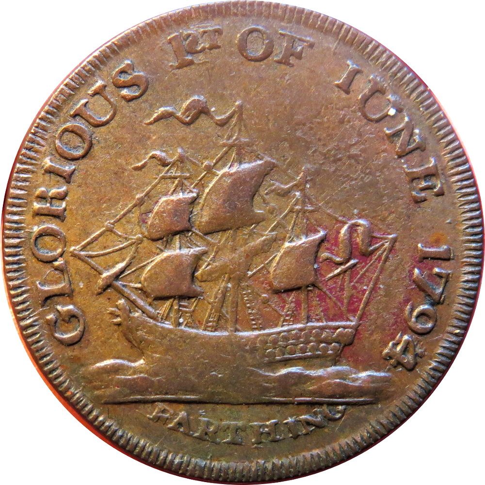1 Farthing Hampshire - Southampton / Admiral Earl Howe reverse