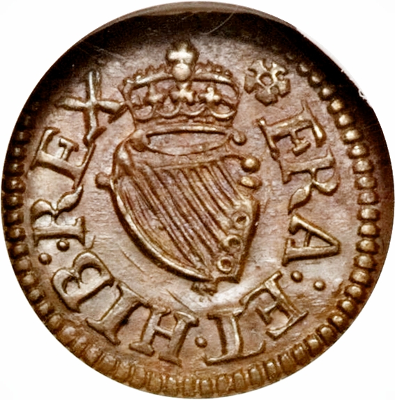 1 Farthing - James I Harington issue; type 2 reverse