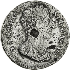 1 Farthing - James II 2nd type obverse