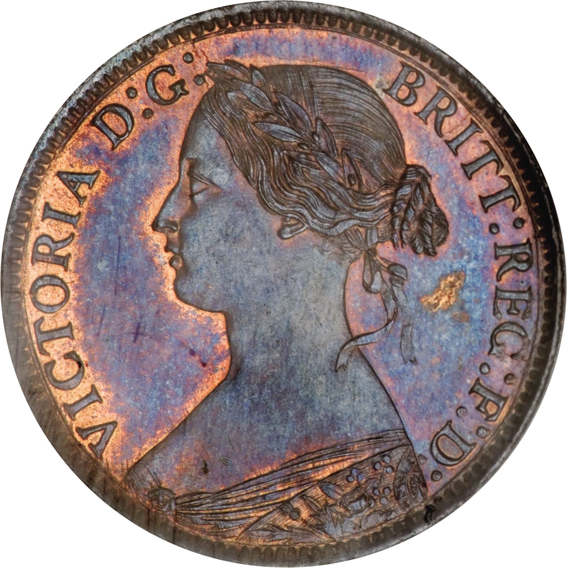 1 Farthing - Victoria 2nd portrait; 1st type obverse