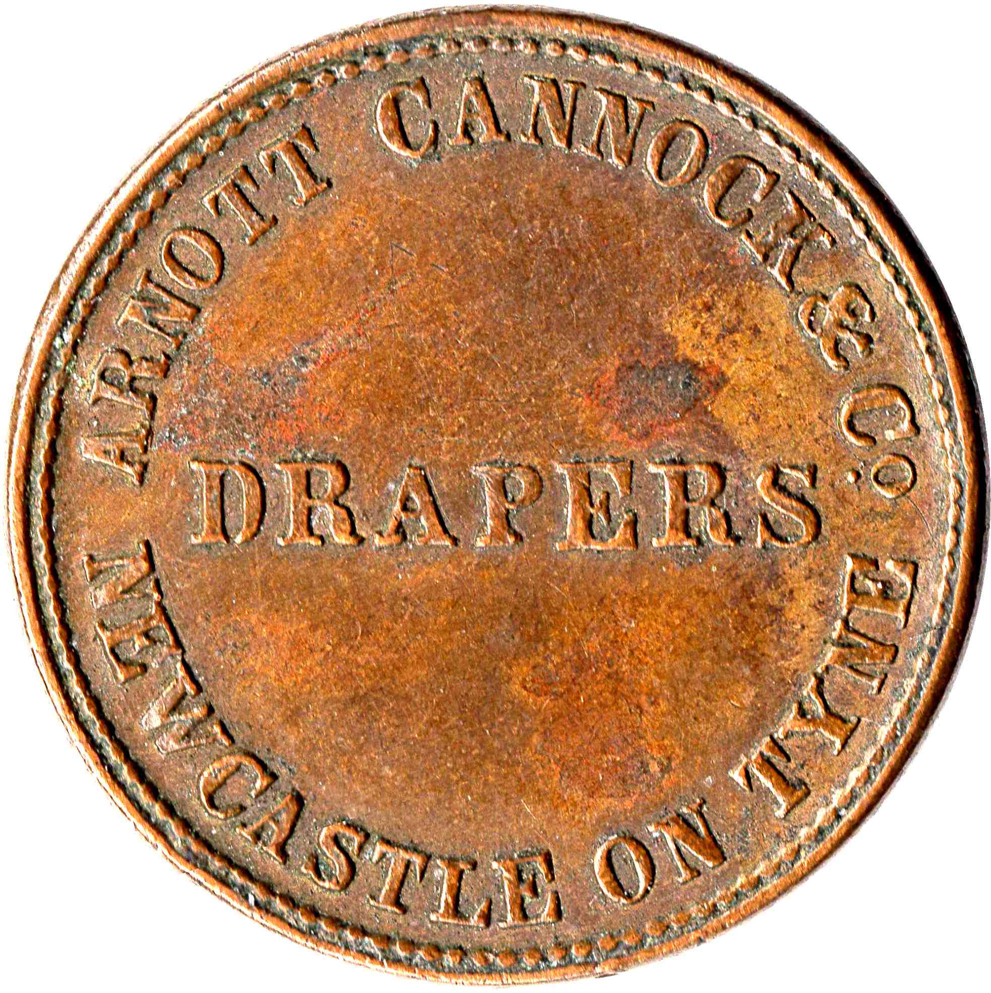 1 Farthing - Victoria Arnott Cannock and Co Drapers Newcastle On Tyne reverse