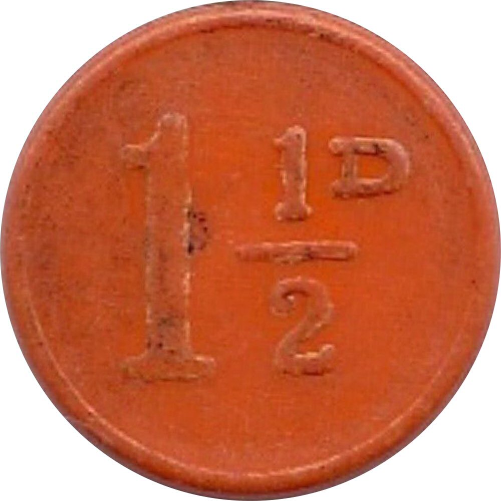 1½ Pence - Sunderland Corporation Tramways reverse