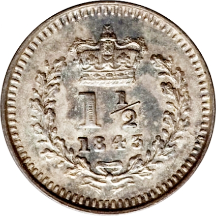 1½ Pence - Victoria 1st portrait; Colonial issue reverse