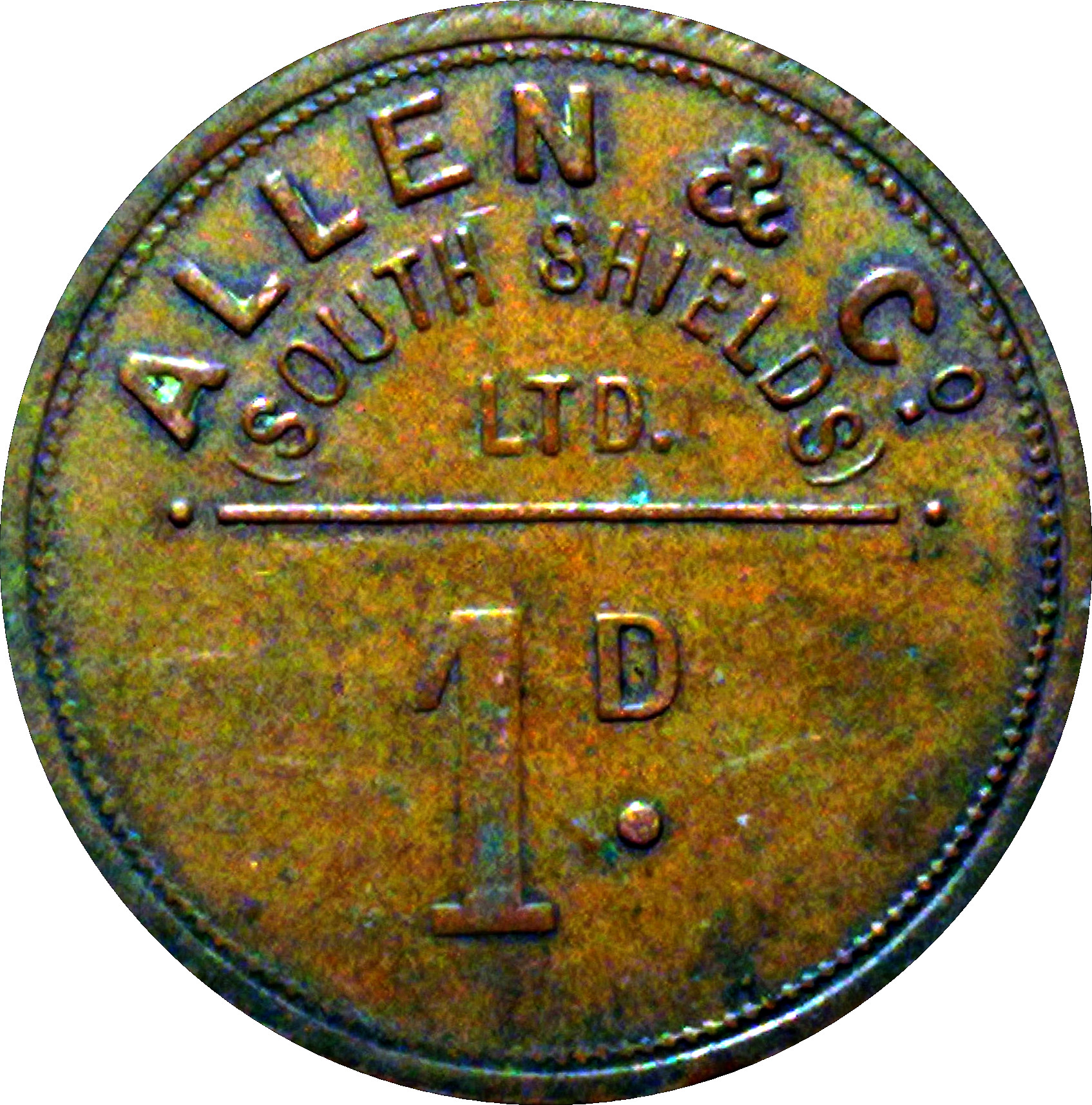 1 Penny - Allen and Cº South Shields reverse