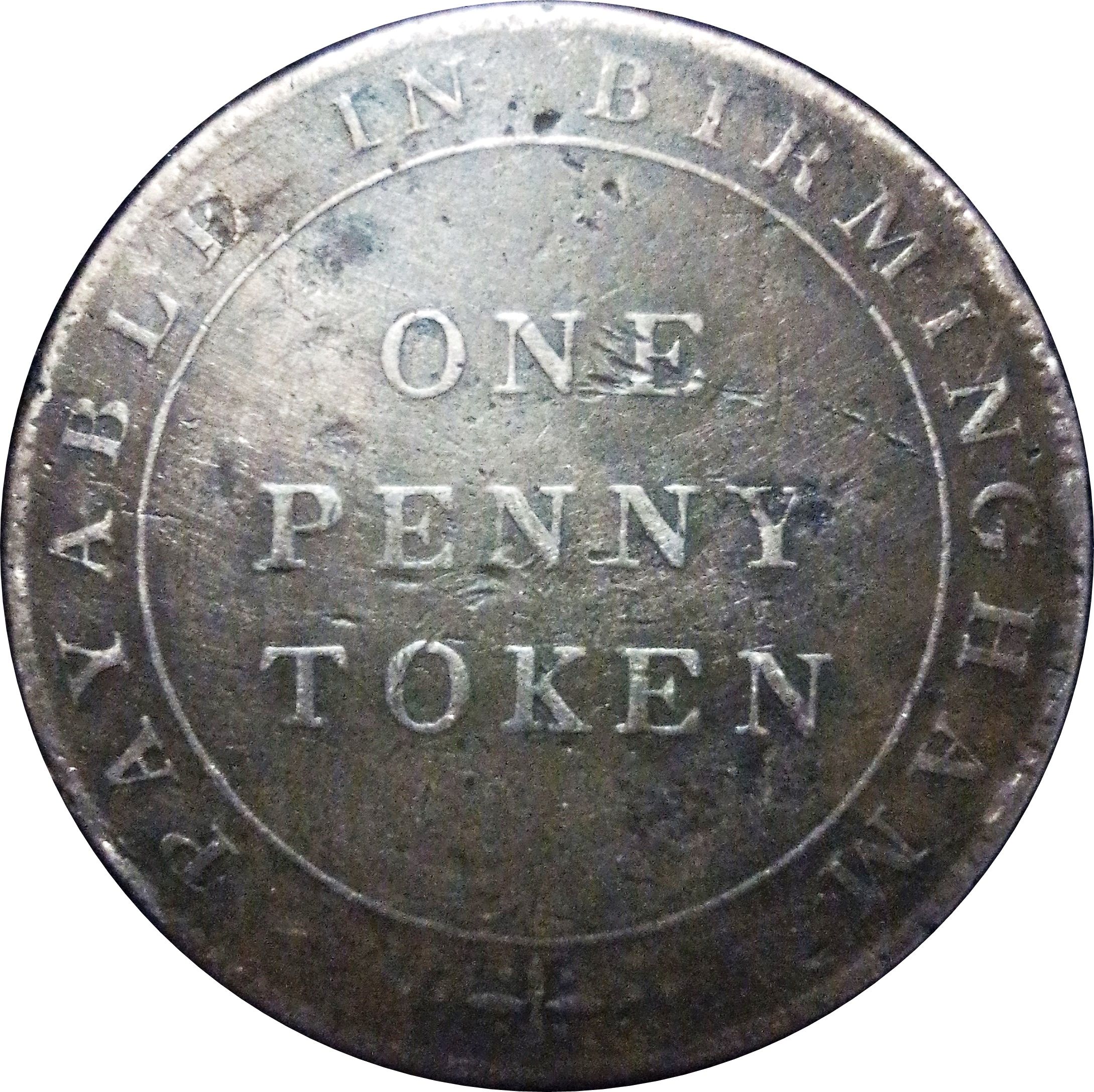 1 Penny Birmingham and Risca Copper Company reverse