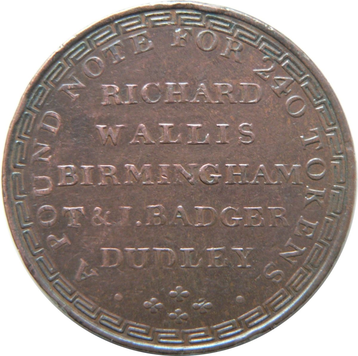 1 Penny Birmingham - Wallis and Badger obverse