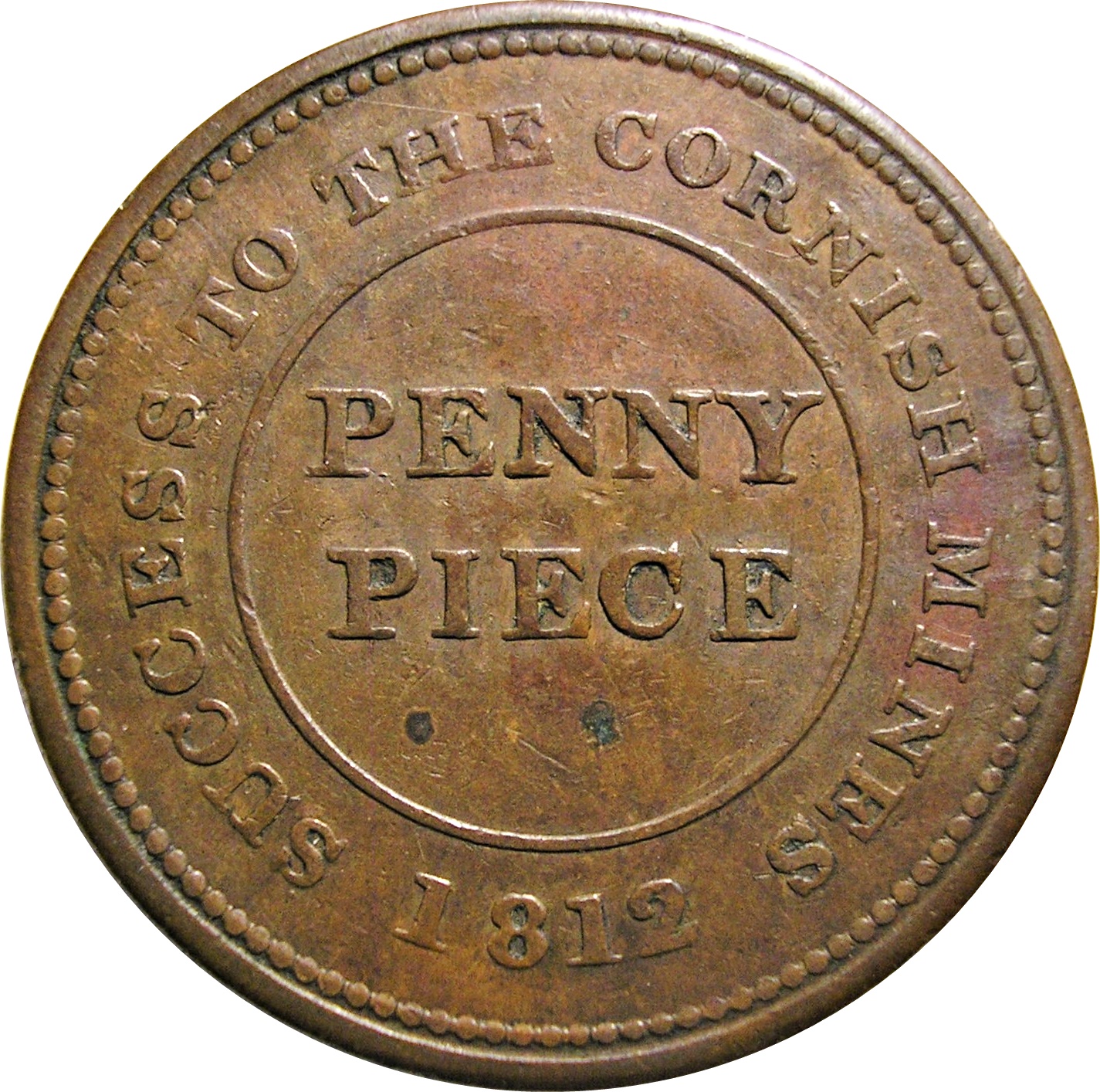 1 Penny Cornwall - Cornish Mines reverse