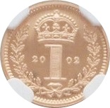 1 Penny - Elizabeth II 1st portrait; Gold Maundy reverse