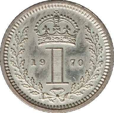 1 Penny - Elizabeth II 1st portrait; Maundy decimal reverse