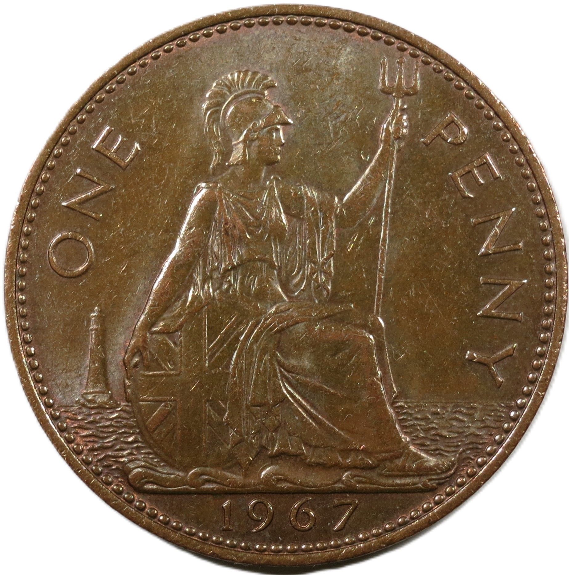 1 Penny - Elizabeth II 1st portrait; without 'BRITT:OMN' reverse