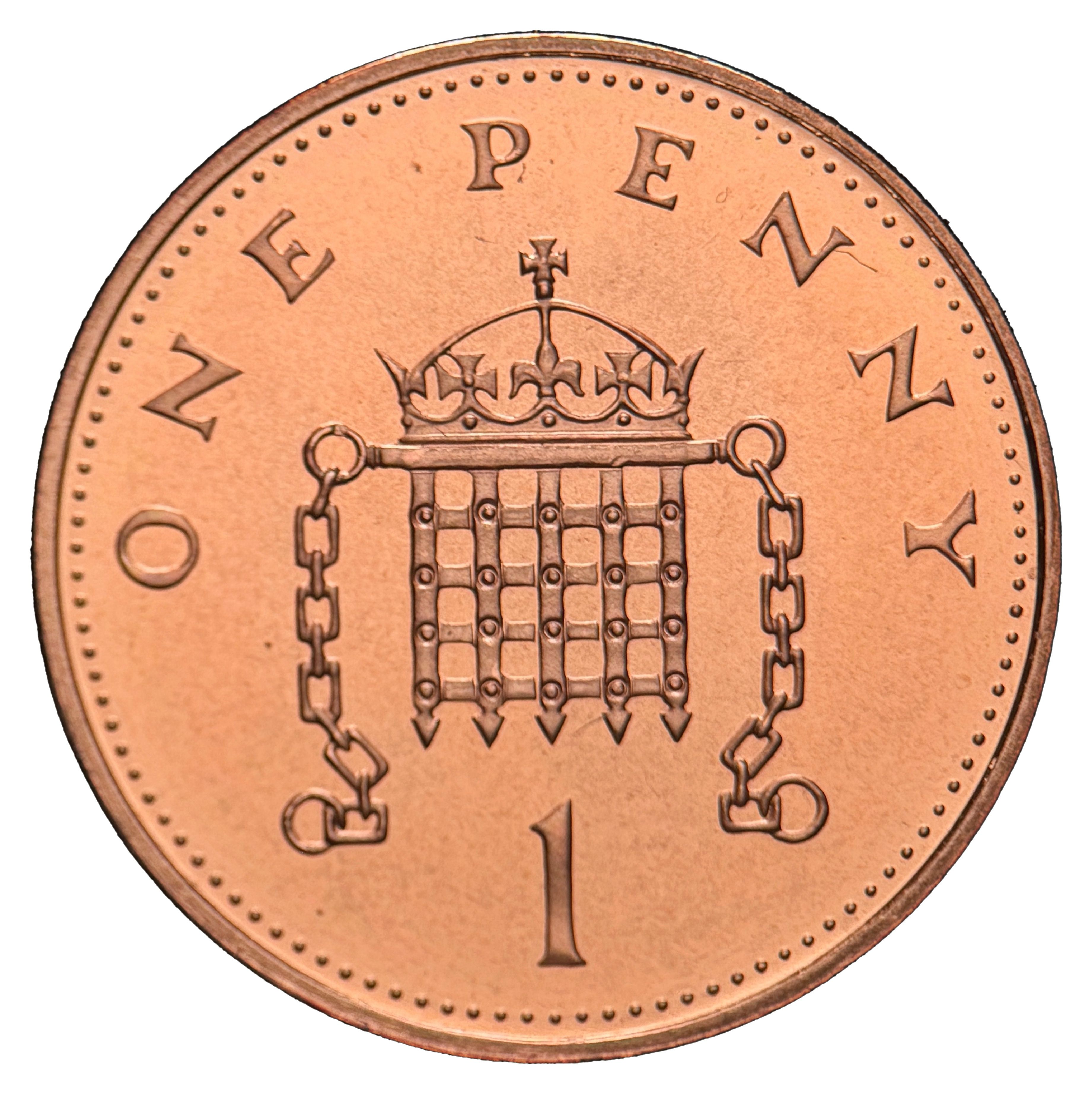 1 Penny - Elizabeth II 3rd portrait; magnetic reverse