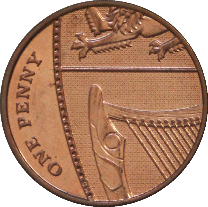 1 Penny - Elizabeth II 4th portrait; Royal Shield reverse