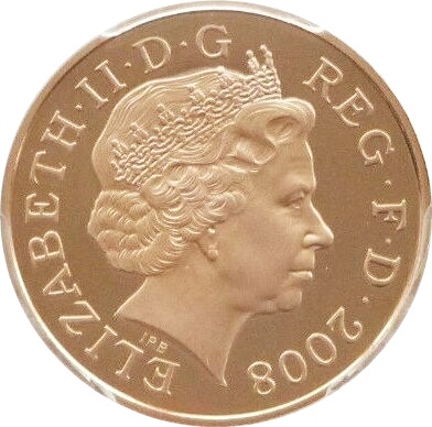 1 Penny - Elizabeth II 4th Portrait; Royal Shield Gold Proof obverse