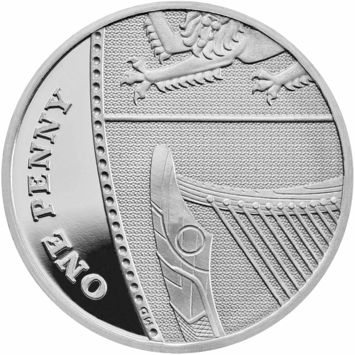 1 Penny - Elizabeth II 5th portrait; Royal Shield, Silver reverse