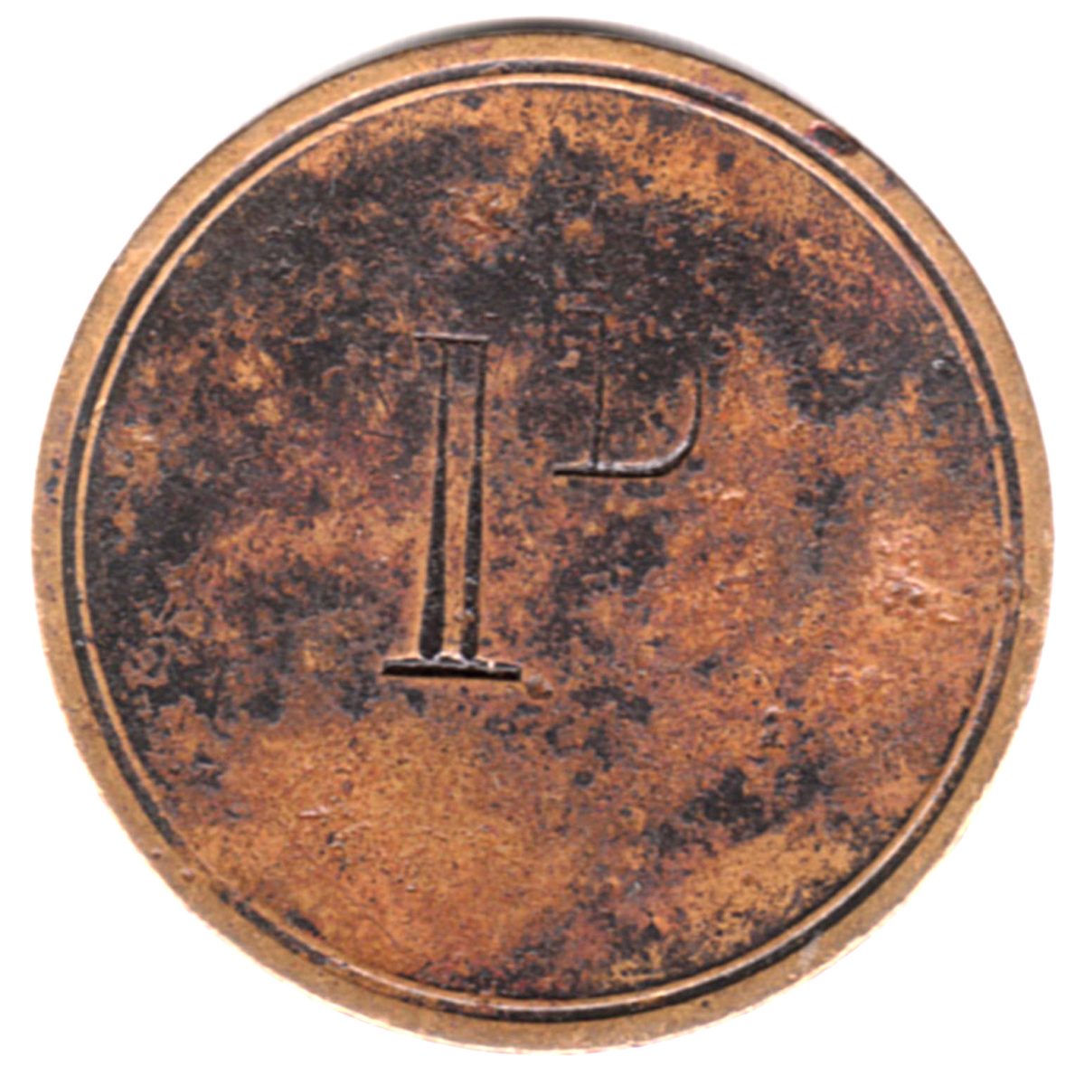 1 Penny - GPO Tramways Token Barrow-in-Furness; Vaughtons B'ham reverse