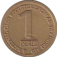 1 Penny National Cash Register reverse