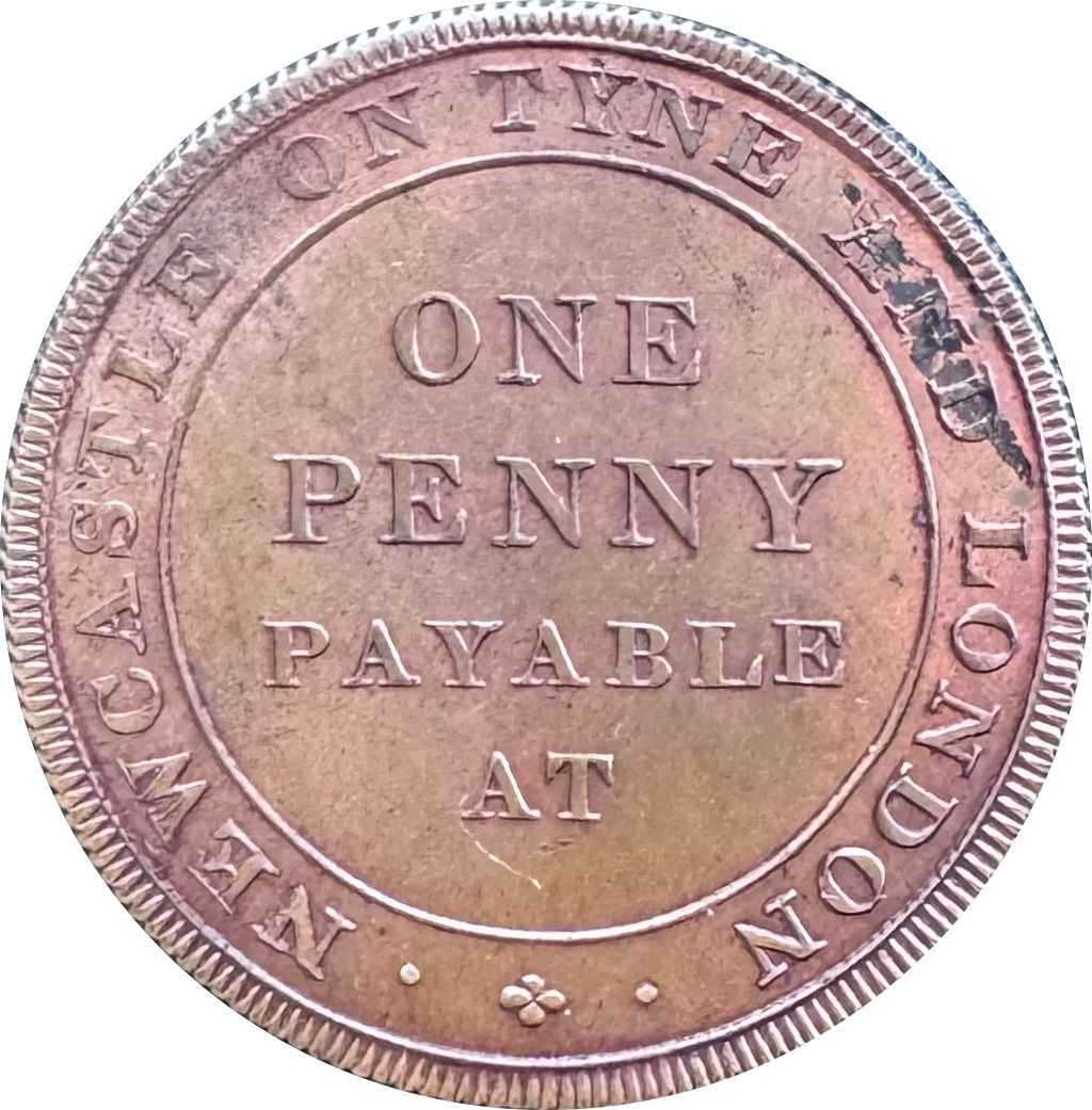 1 Penny Northumberland - Newcastle Upon Tyne / Bewicke Main Colliery reverse
