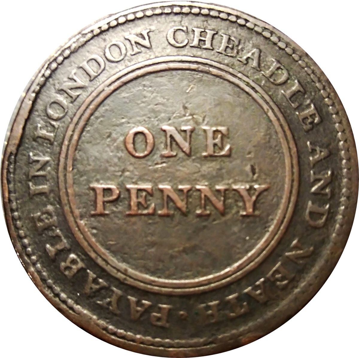 1 Penny Staffordshire - Cheadle Copper and Brass Co reverse