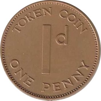 1 Penny Token Coin reverse