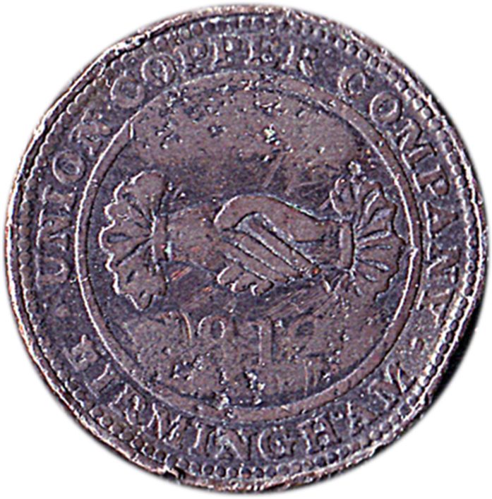1 Penny UCC Birmingham - Bradford Workhouse Overstamp obverse