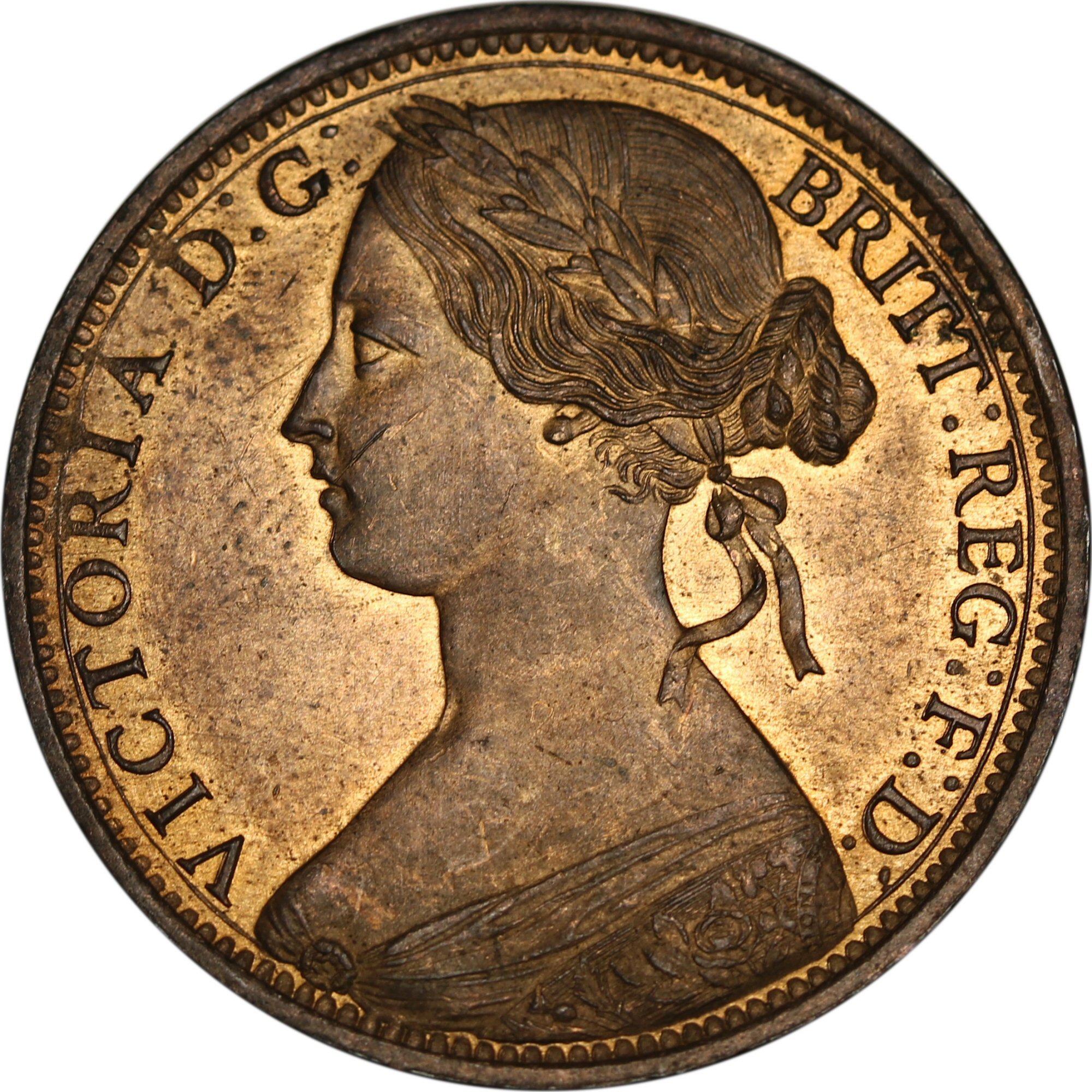 1 Penny - Victoria 2nd portrait; 1st type obverse