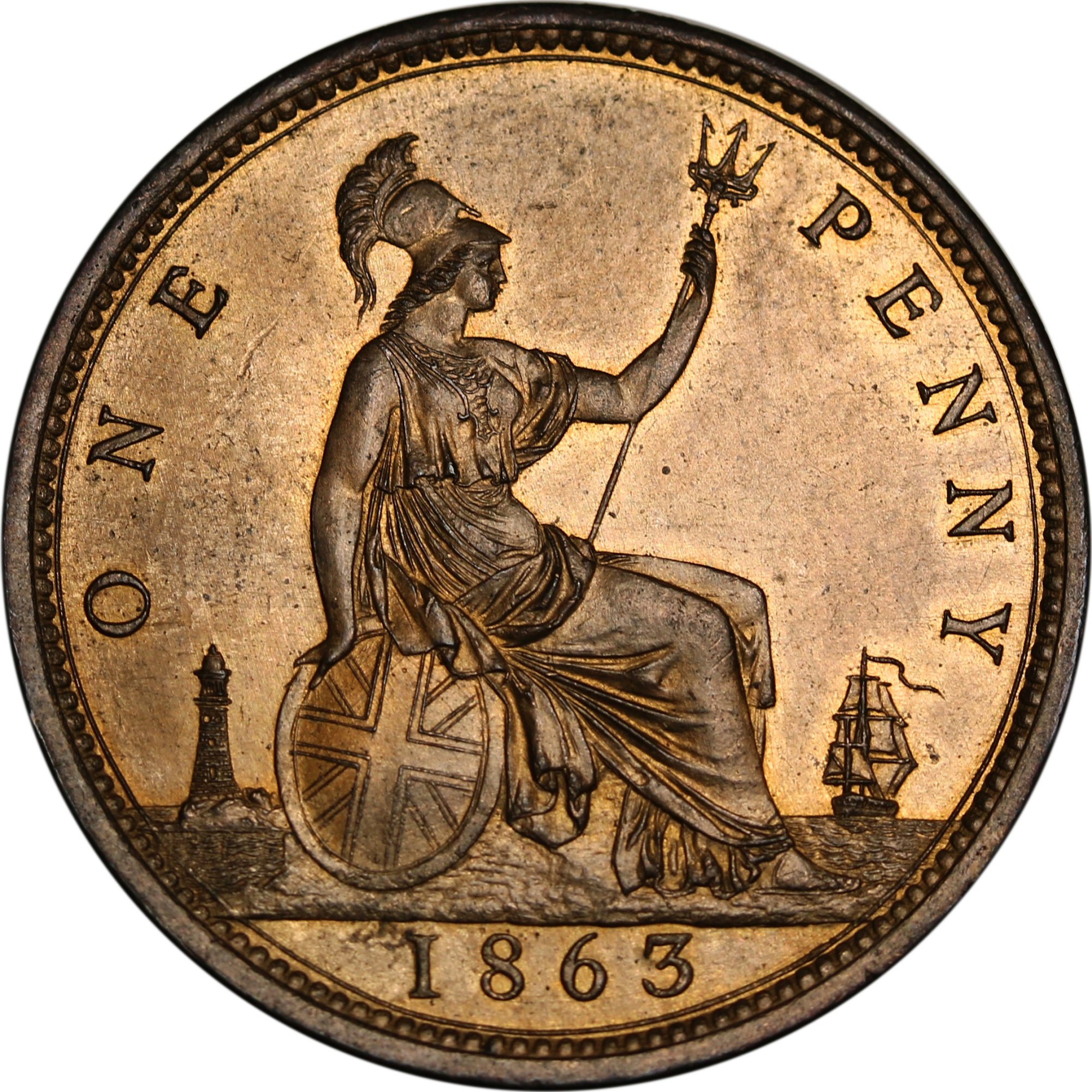 1 Penny - Victoria 2nd portrait; 1st type reverse