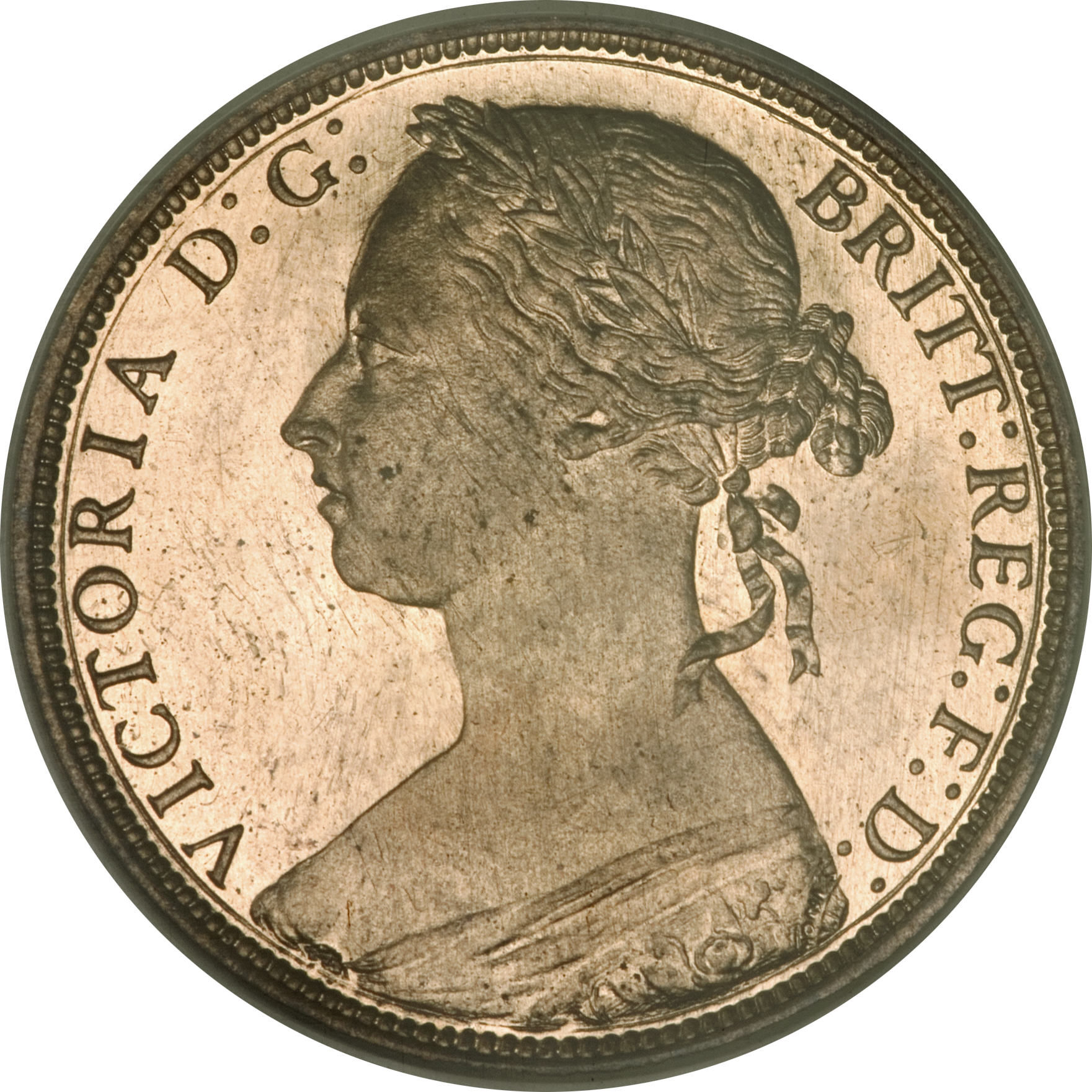 1 Penny - Victoria 2nd portrait; 2nd type obverse