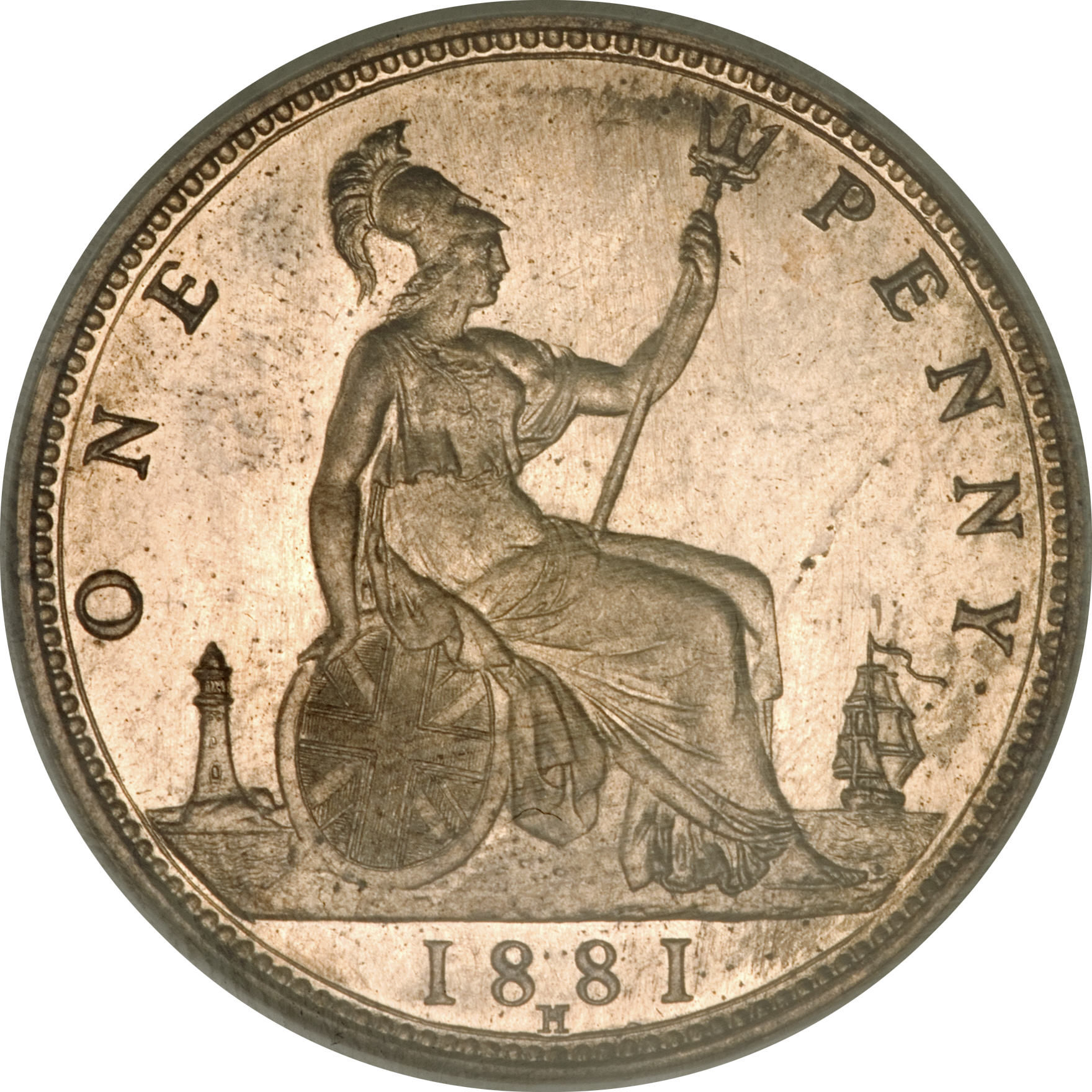 1 Penny - Victoria 2nd portrait; 2nd type reverse