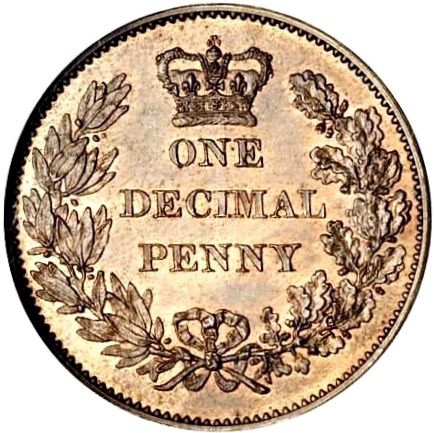 1 Penny - Victoria Decimal Pattern reverse