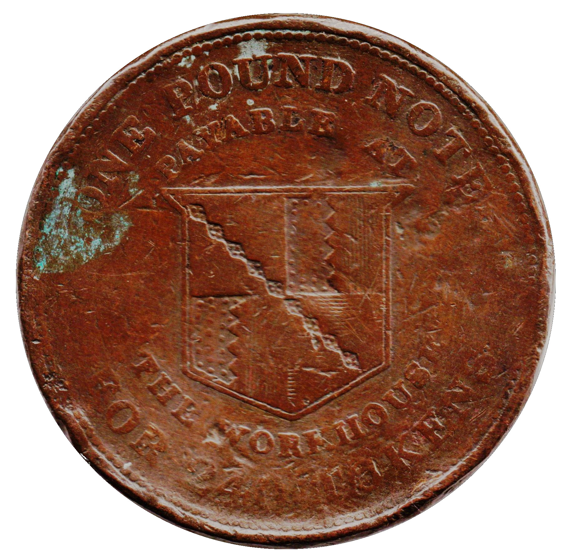 1 Penny Worcestershire - Birmingham / Workhouse reverse