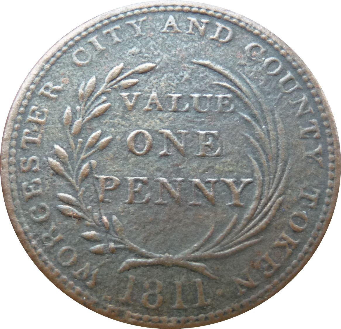 1 Penny Worcestershire - Worcester/City and County reverse