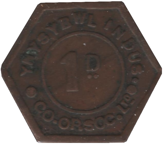 1 Penny - Ynysybwl Indus. Co-Op. Soc. Ltd. Ynysybwl, Mid Glamorgan, Wales obverse