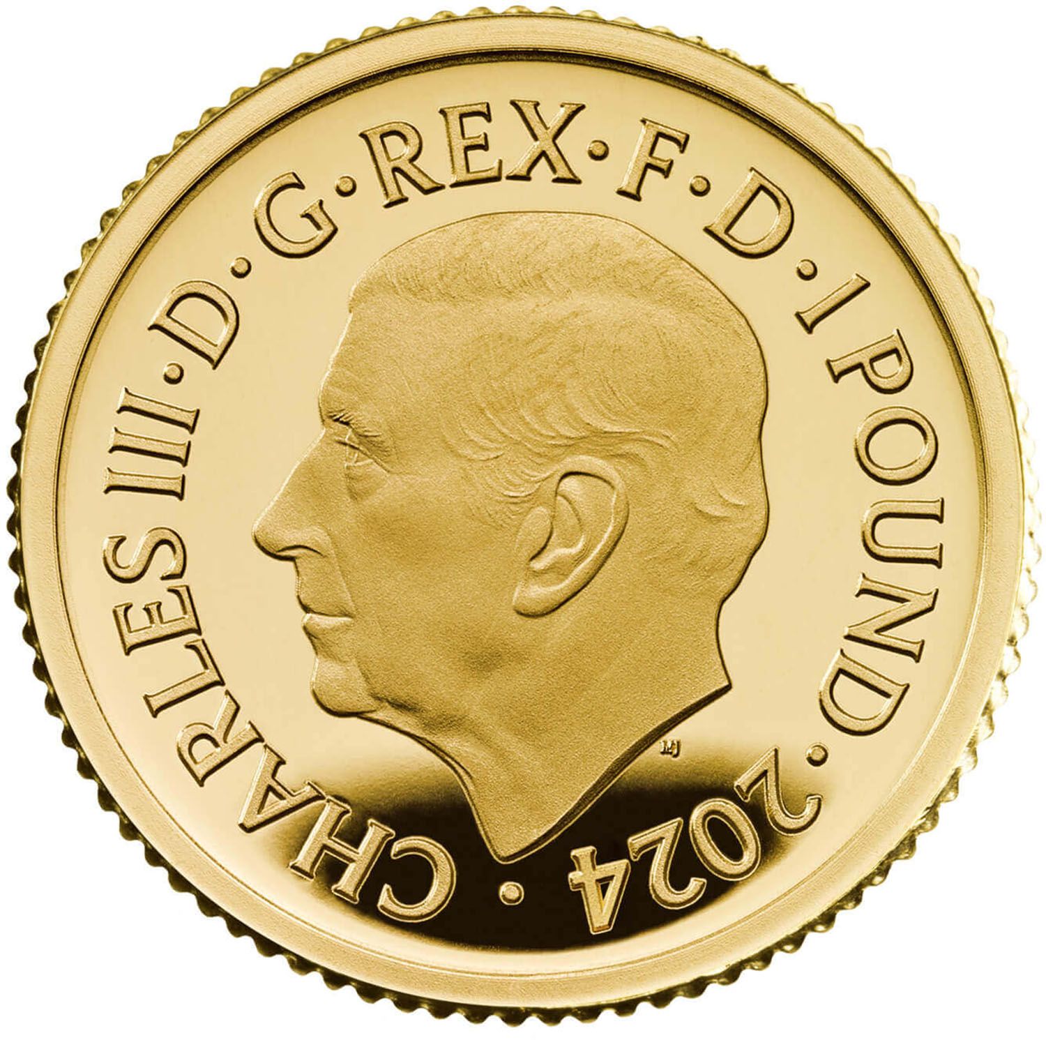 1 Pound - Charles III 1/20 oz Fine Gold obverse