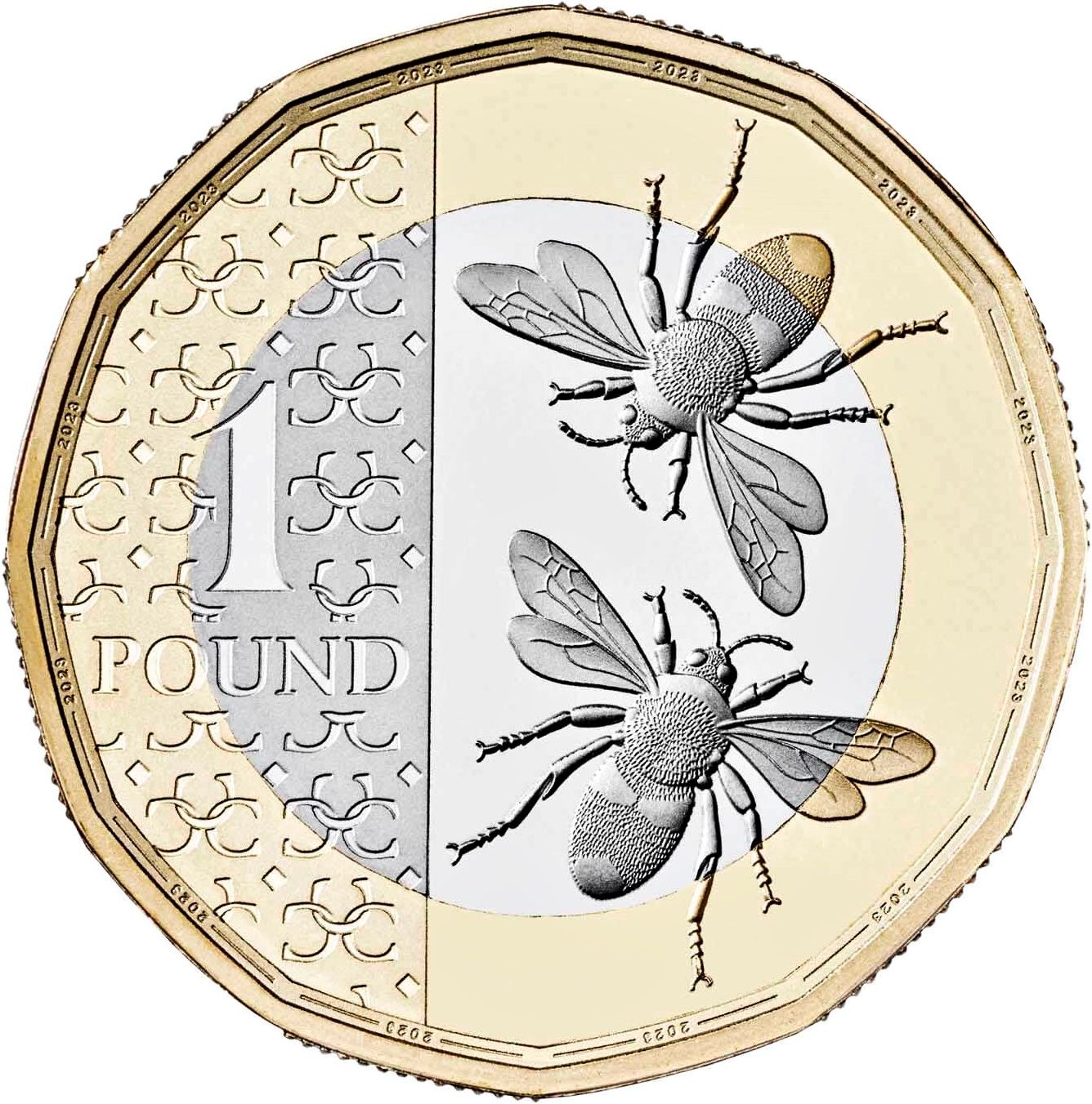 1 Pound - Charles III Honey Bees reverse