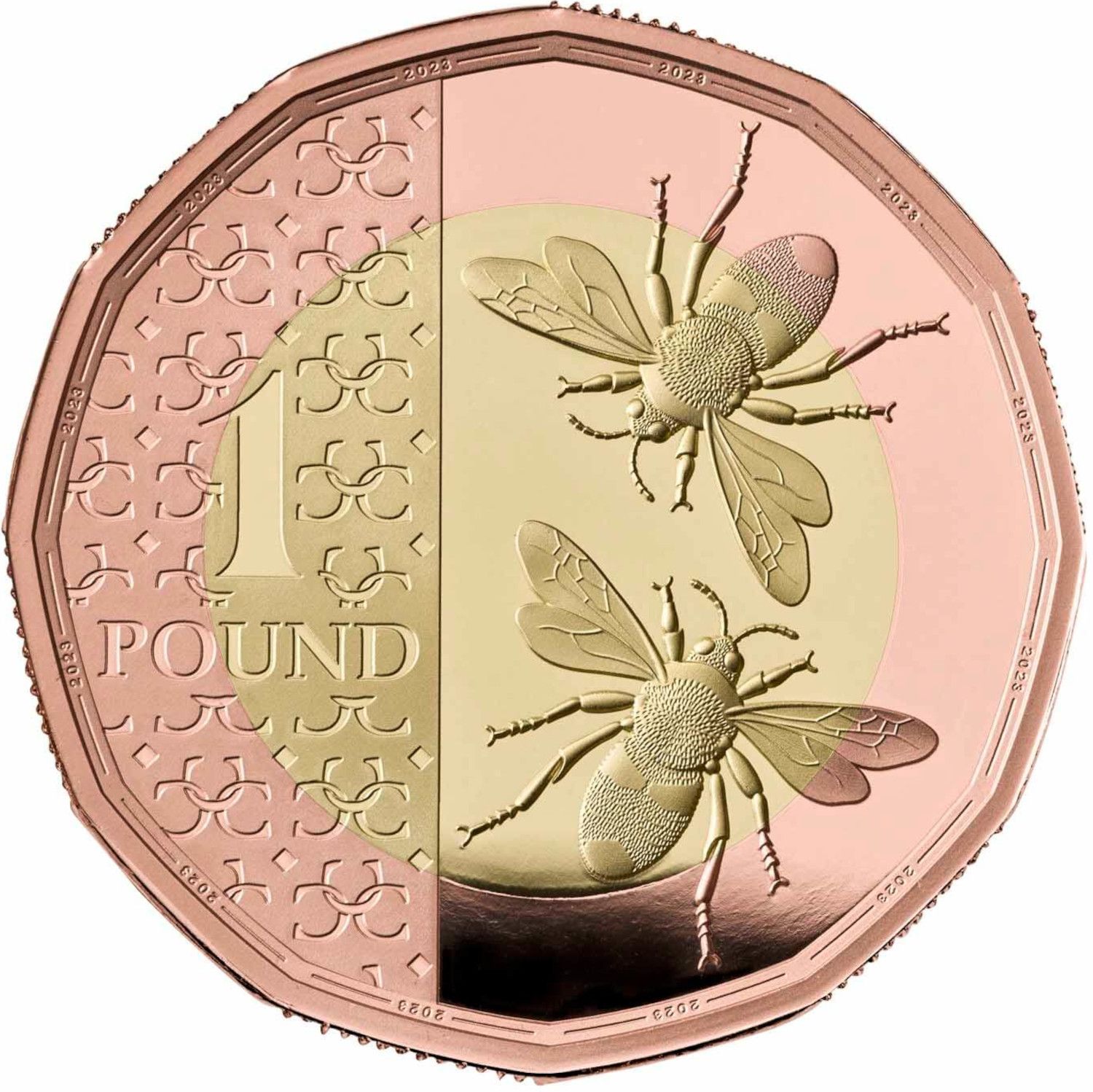 1 Pound - Charles III Honey Bees; Gold Proof reverse