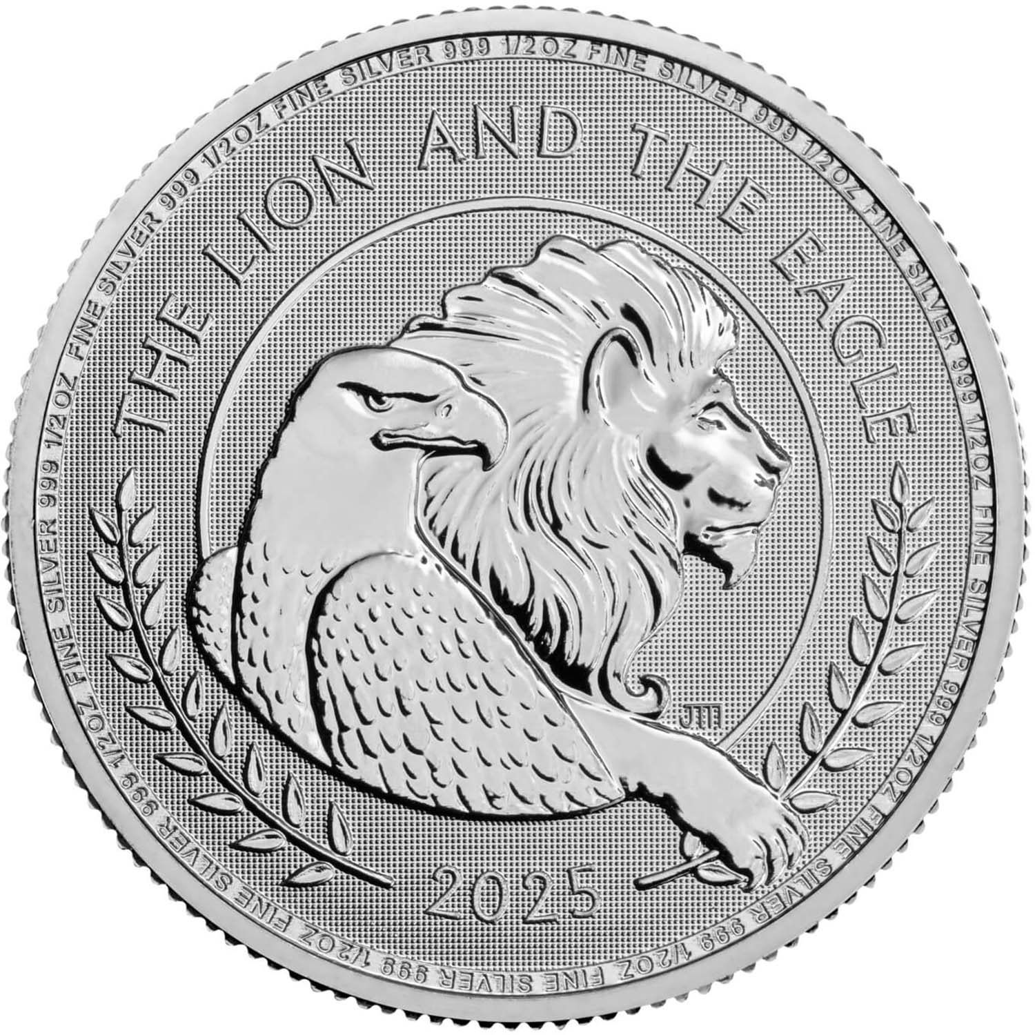 1 Pound - Charles III The Lion and The Eagle; 1/2 oz Fine Silver reverse