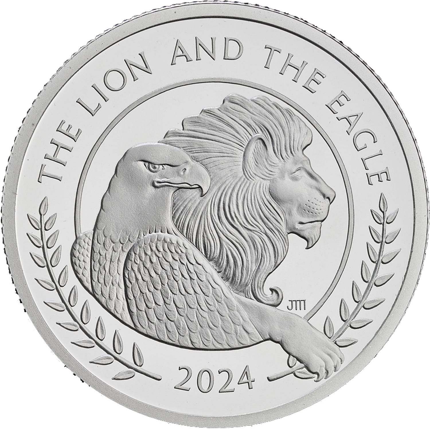 1 Pound - Charles III The Lion and The Eagle; Silver Proof reverse