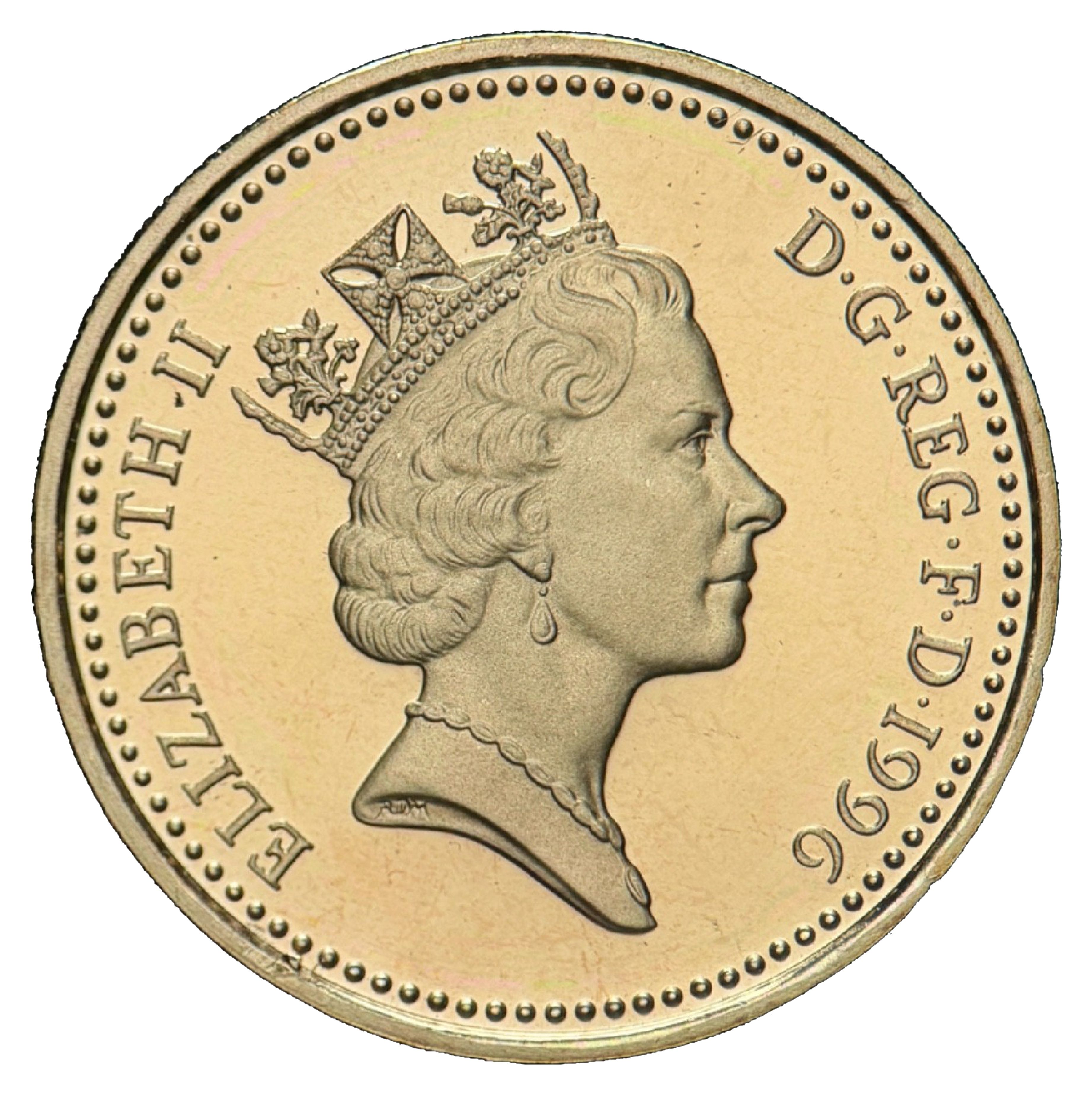 1 Pound - Elizabeth II 3rd portrait; Celtic Cross obverse