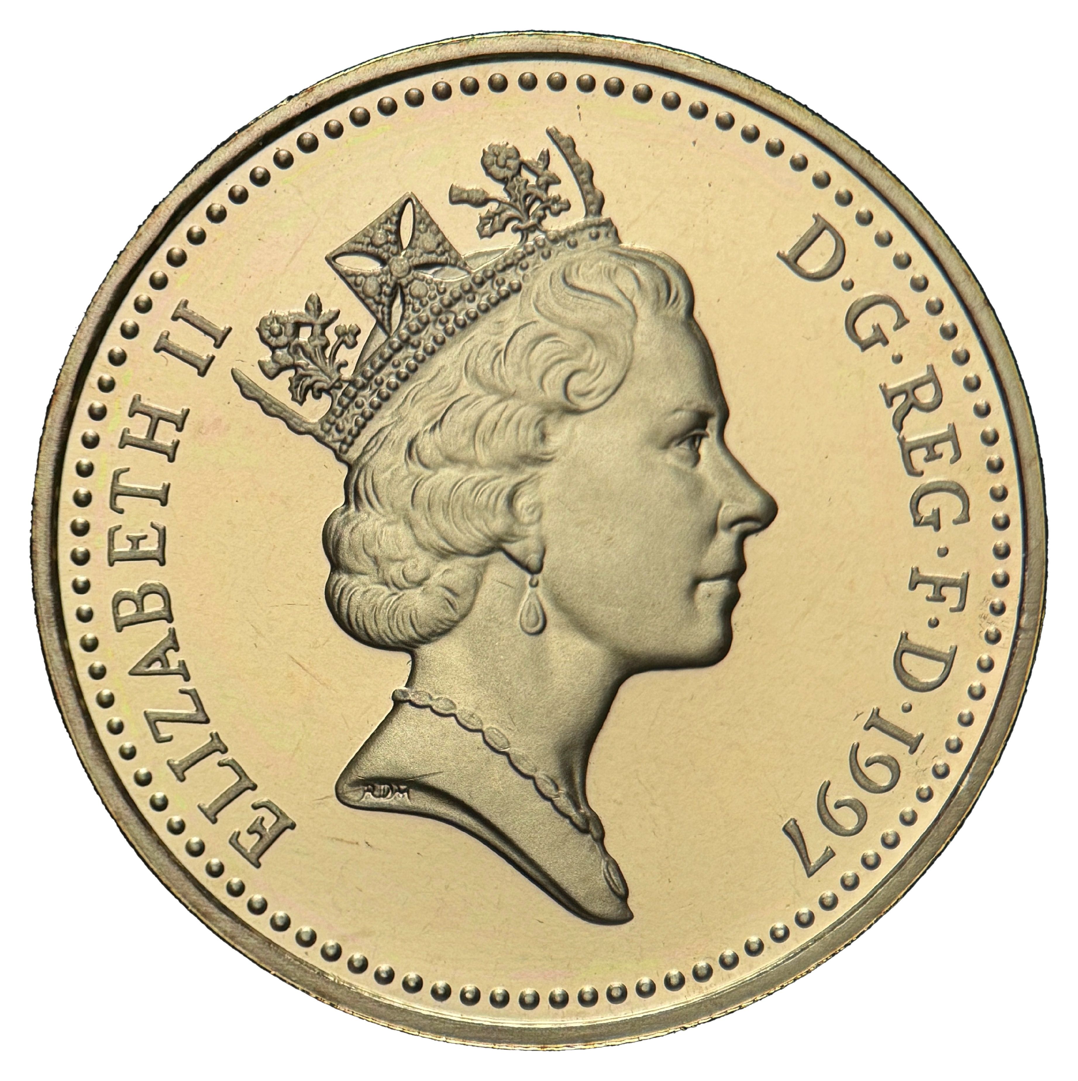 1 Pound - Elizabeth II 3rd portrait; English Lions obverse