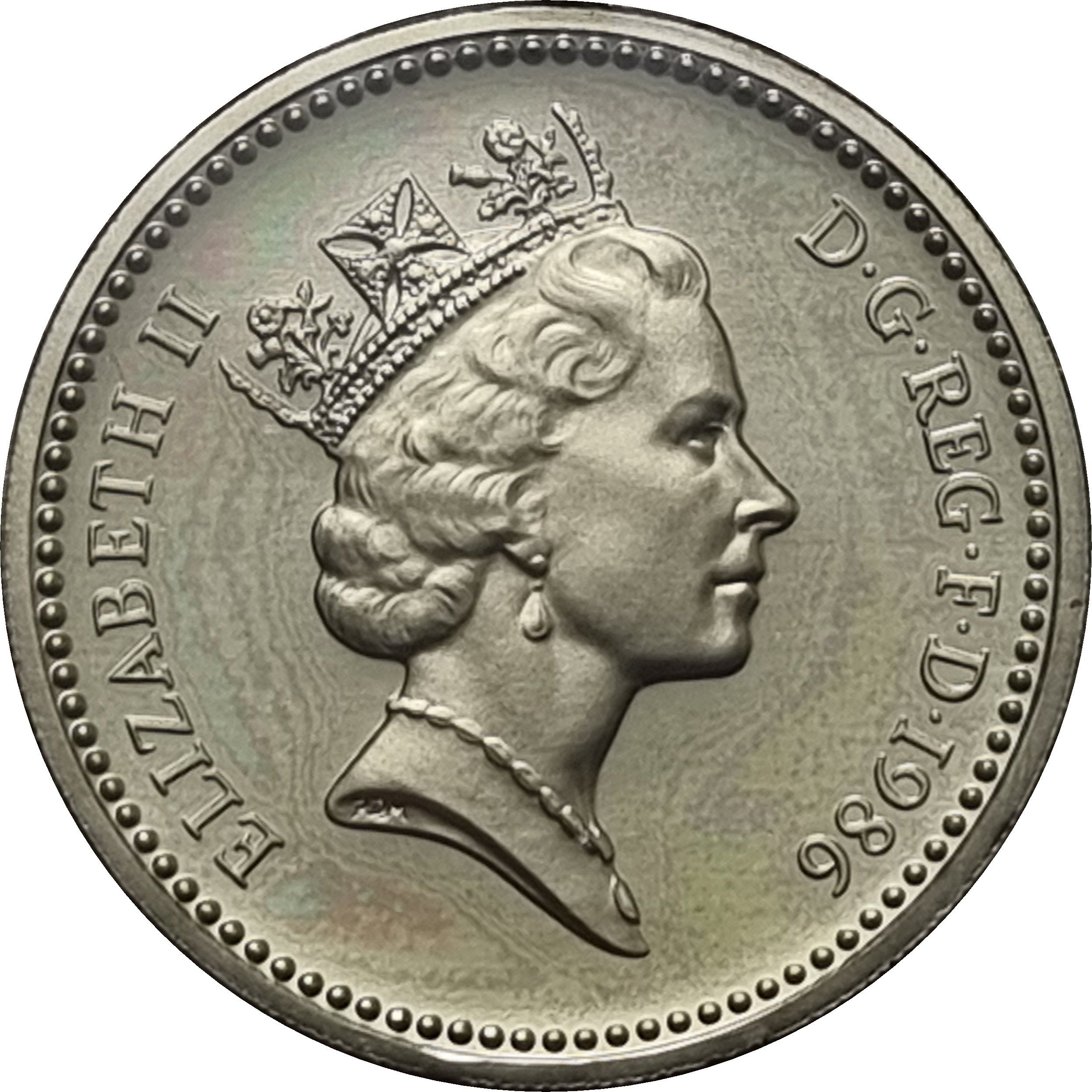 1 Pound - Elizabeth II 3rd portrait; Northern Irish Flax obverse