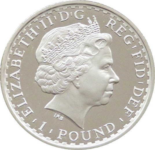 1 Pound - Elizabeth II 4th portrait; 1/2 oz Fine Silver obverse