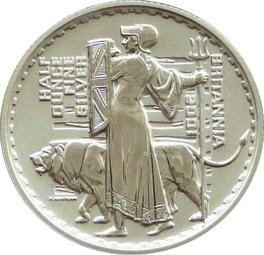 1 Pound - Elizabeth II 4th portrait; 1/2 oz Fine Silver reverse