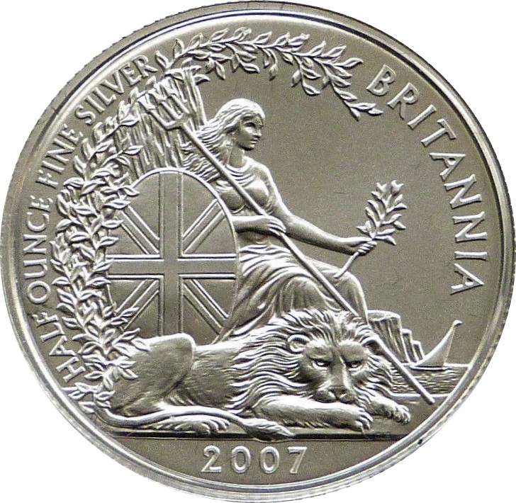 1 Pound - Elizabeth II 4th portrait; 1/2 oz Fine Silver reverse