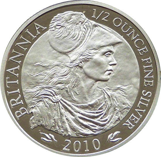 1 Pound - Elizabeth II 4th portrait; 1/2 oz Fine Silver reverse