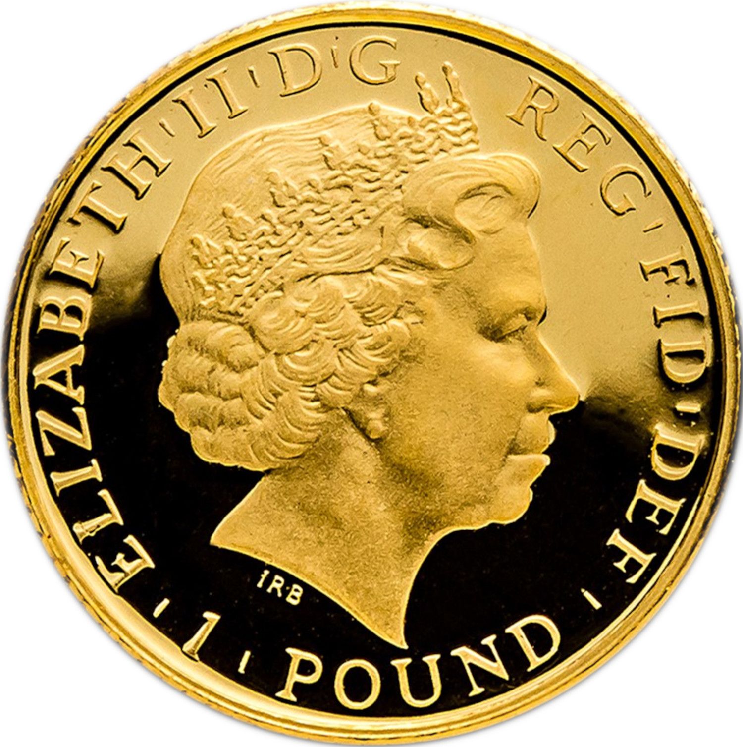 1 Pound - Elizabeth II 4th portrait; 1/20 oz Fine Gold obverse