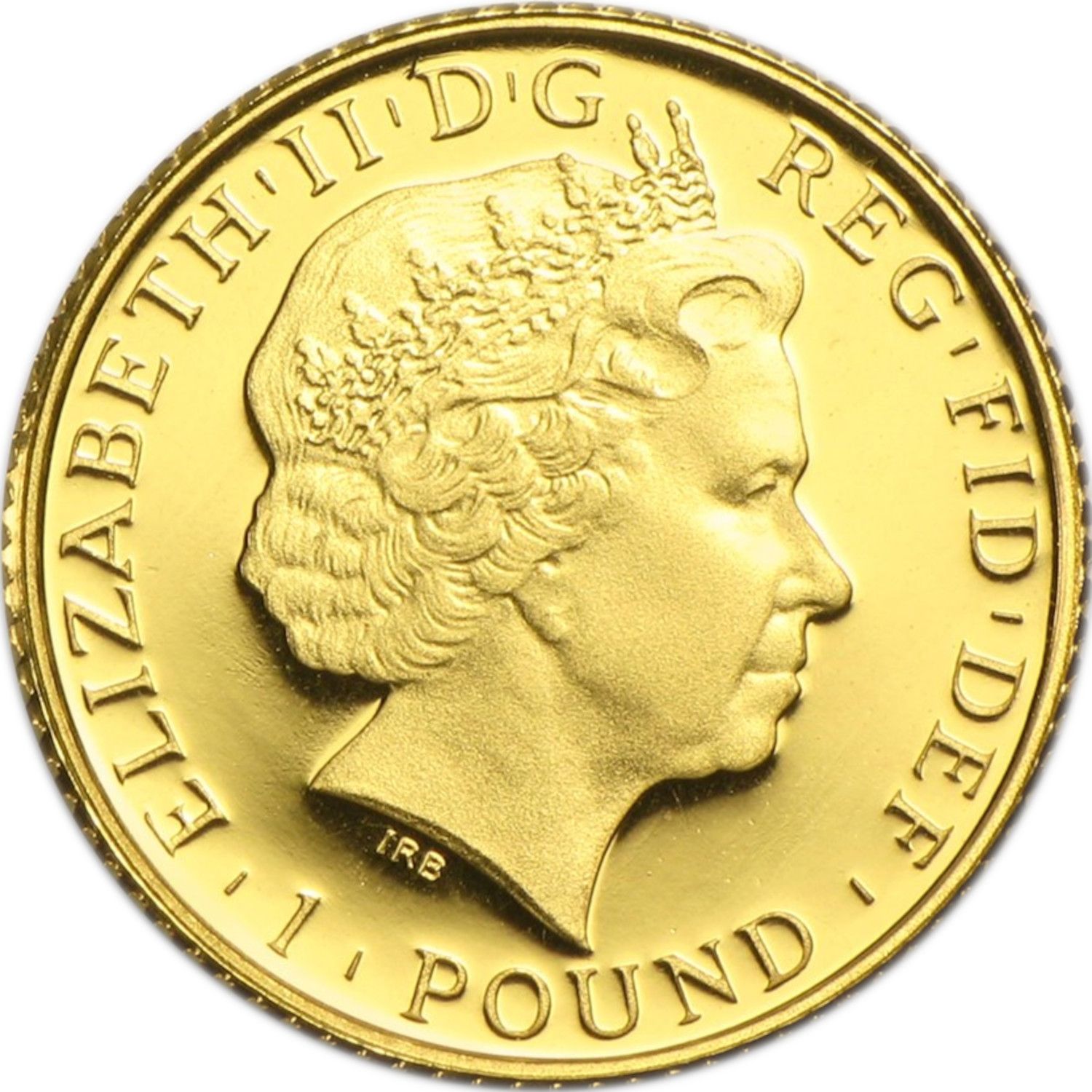 1 Pound - Elizabeth II 4th portrait; 1/20 oz Fine Gold obverse