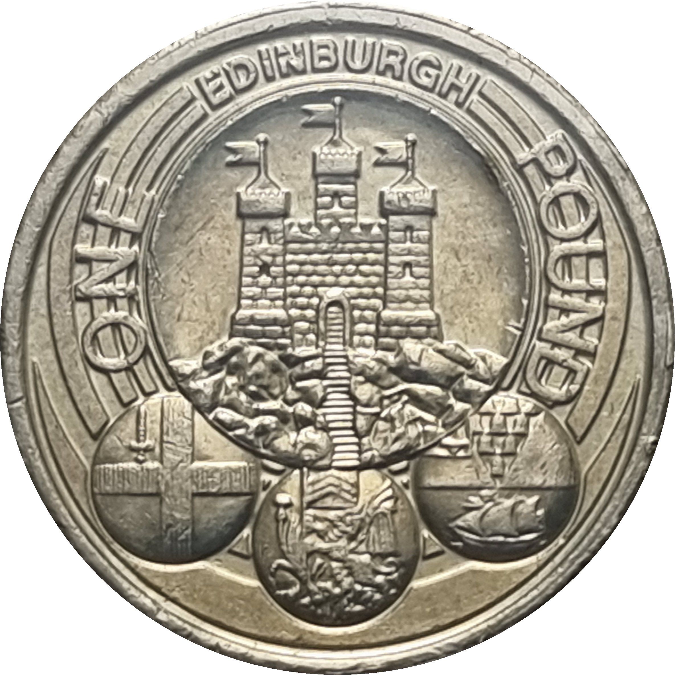 1 Pound - Elizabeth II 4th portrait; Edinburgh reverse