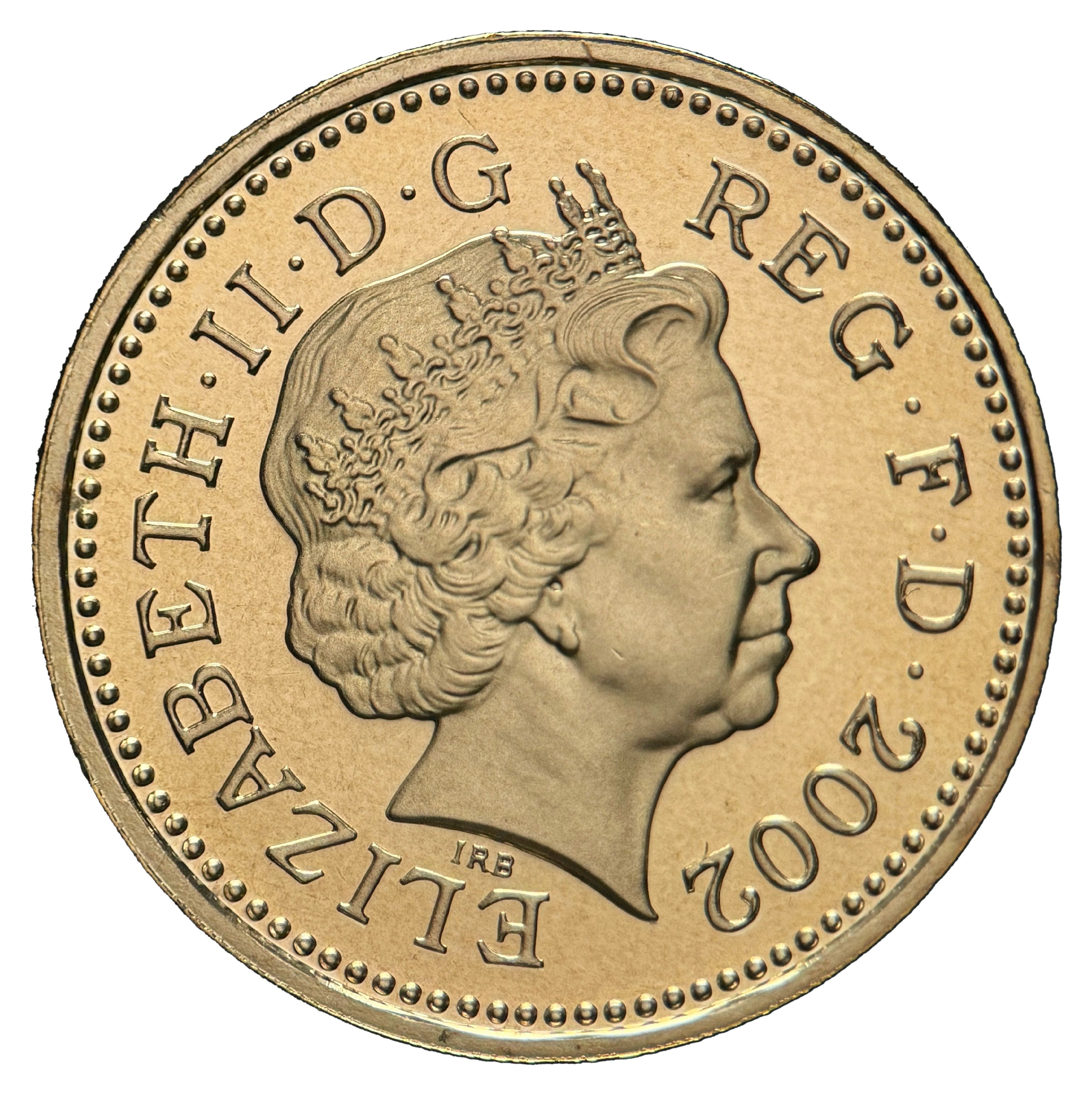 1 Pound - Elizabeth II 4th portrait; English Lions obverse
