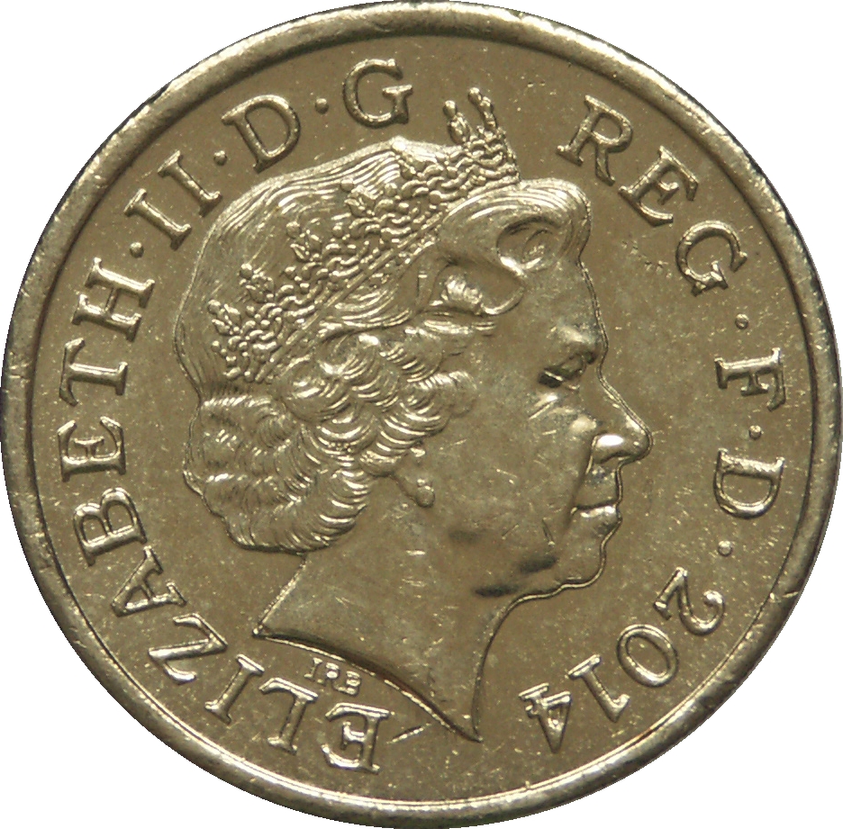 1 Pound - Elizabeth II 4th portrait; Flax and Shamrock obverse