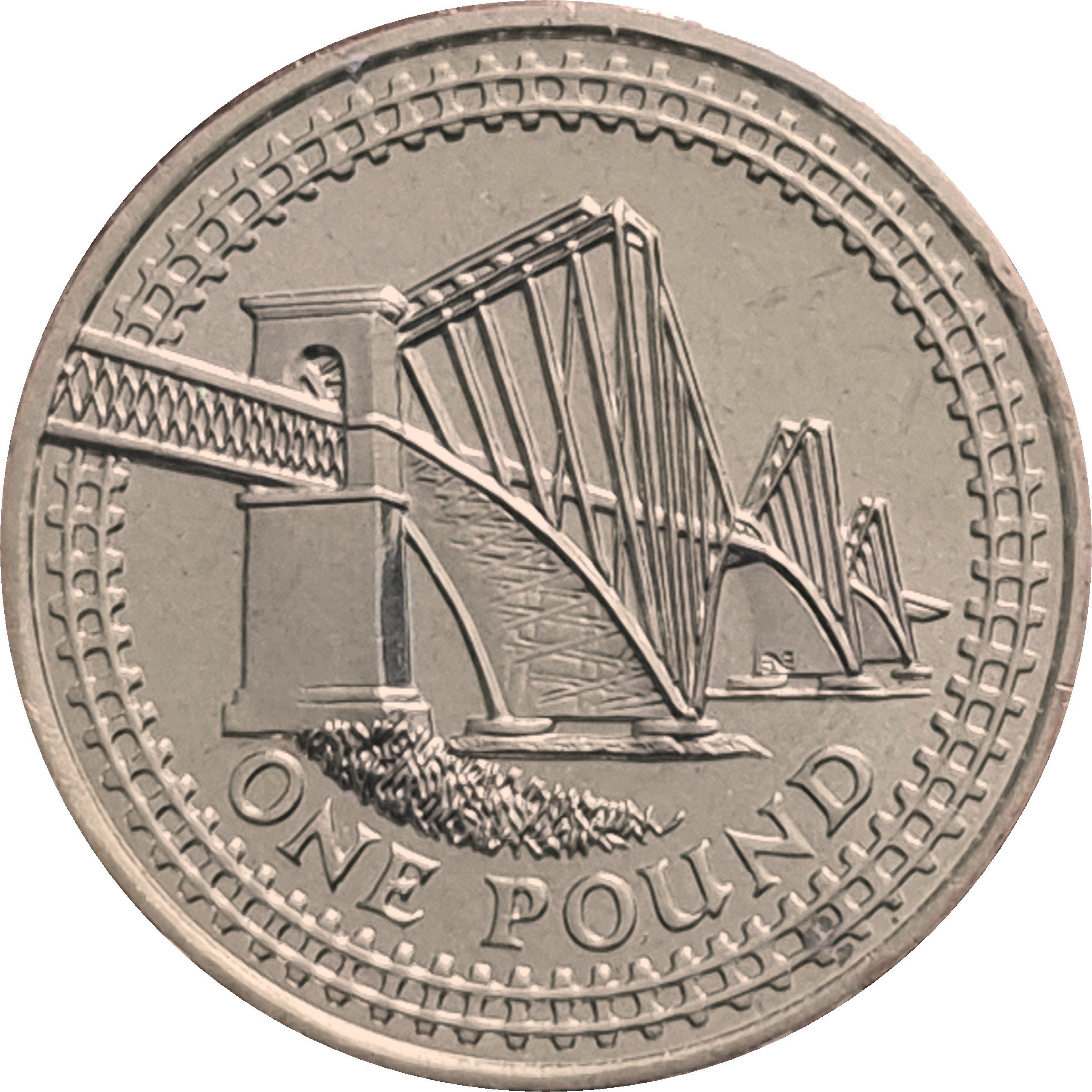 1 Pound - Elizabeth II 4th portrait; Forth Bridge reverse